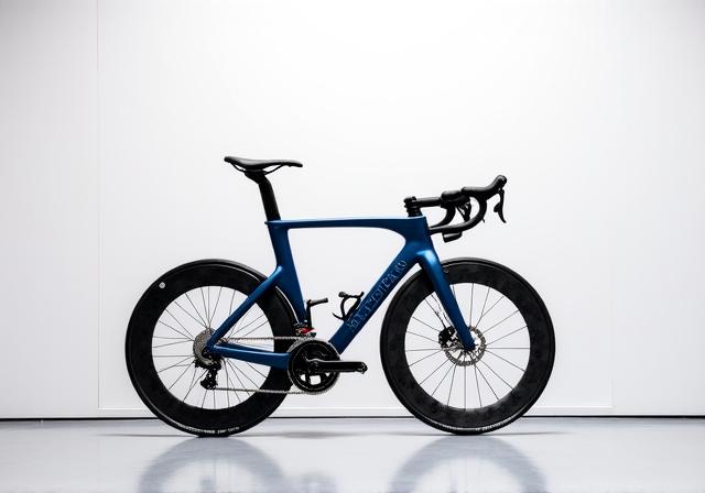 Bici da corsa in carbonio custom blu